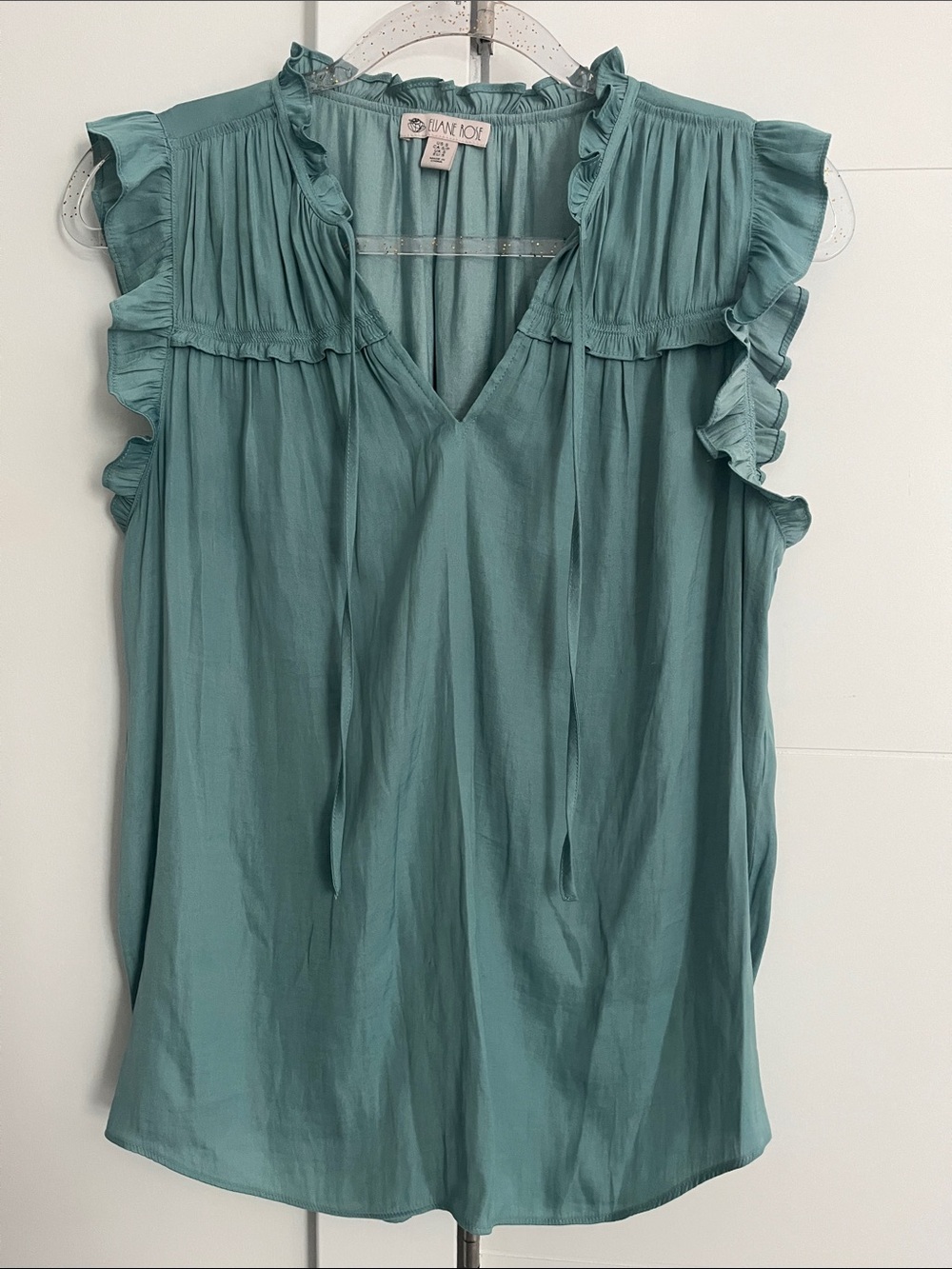 Vine & Love Teal Ruffle-Trim V-Neck Camisole